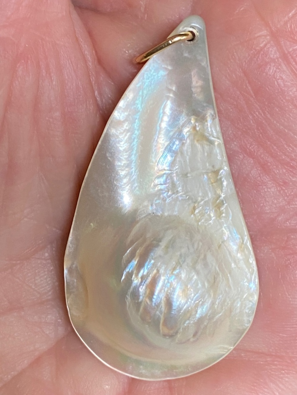 Large BLISTER PEARL pendant, vintage